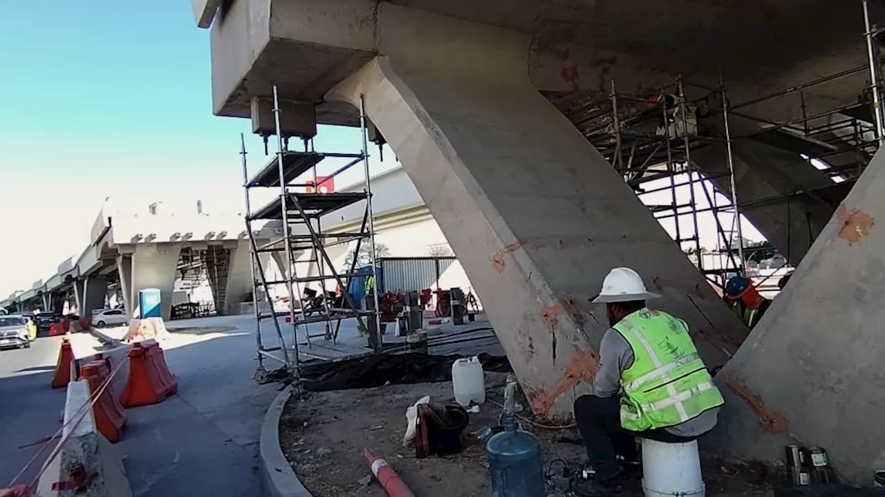 Puente de la avenida Constituyentes en Celaya aún sigue en reparación y ya tiene nuevas grietas