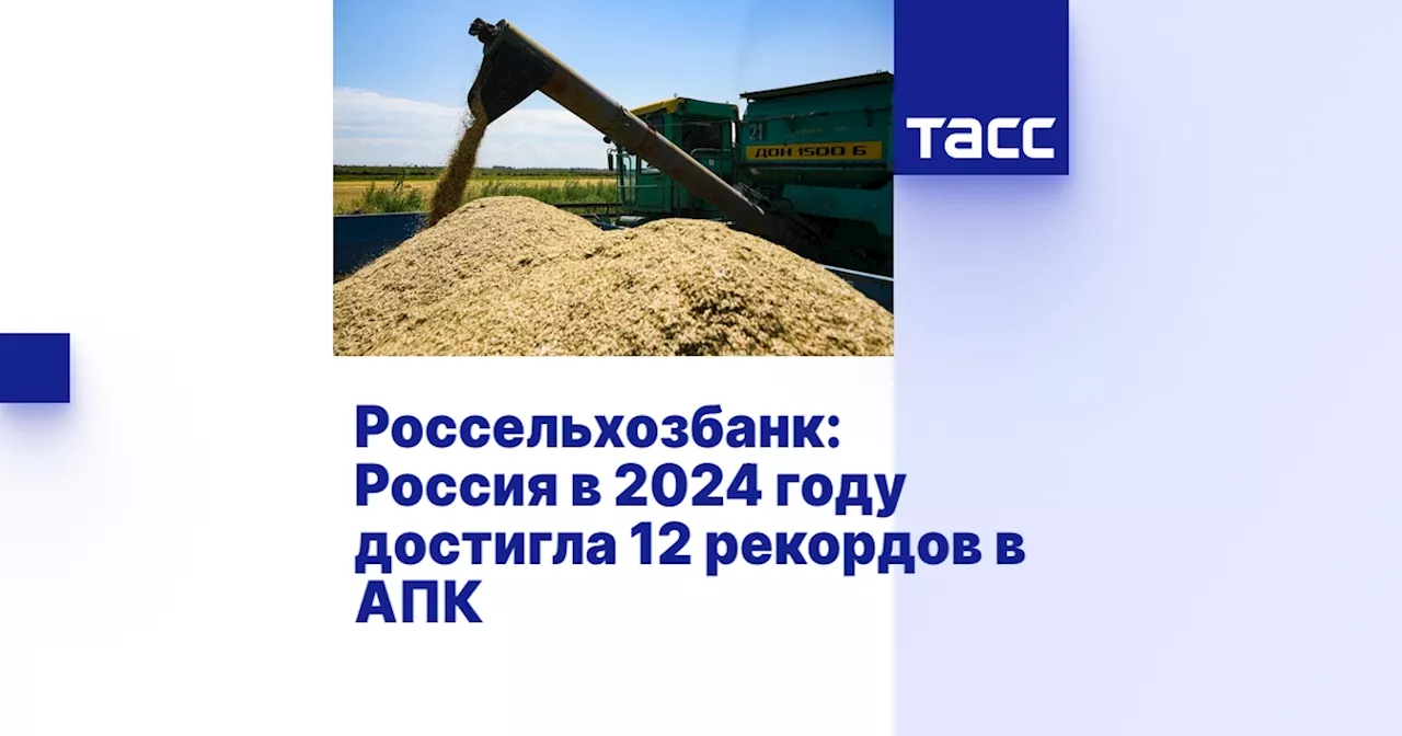 Россельхозбанк: Россия в 2024 году достигла 12 рекордов в АПК