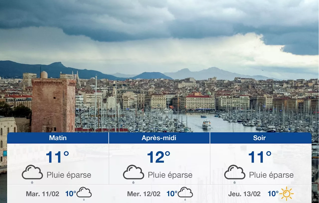 Marseille Met à l'épreuve par des Pluies et du Ciel Gris