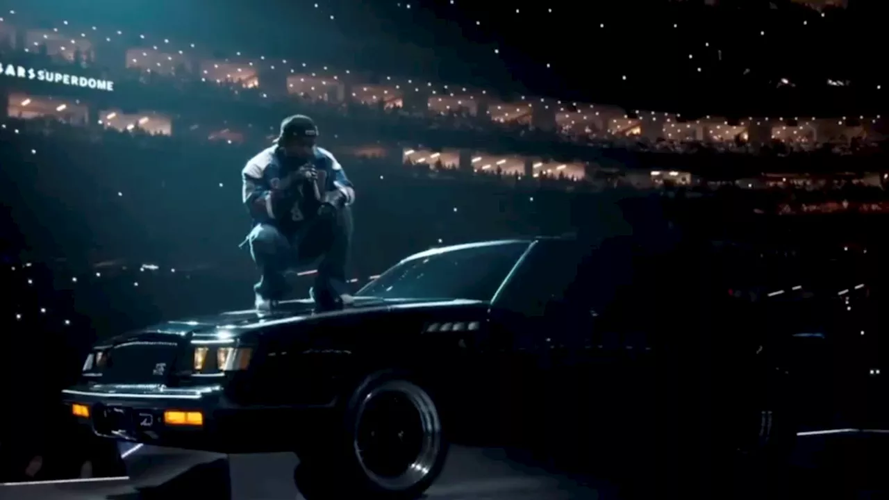 What was Kendrick Lamar's car in the Super Bowl halftime show?