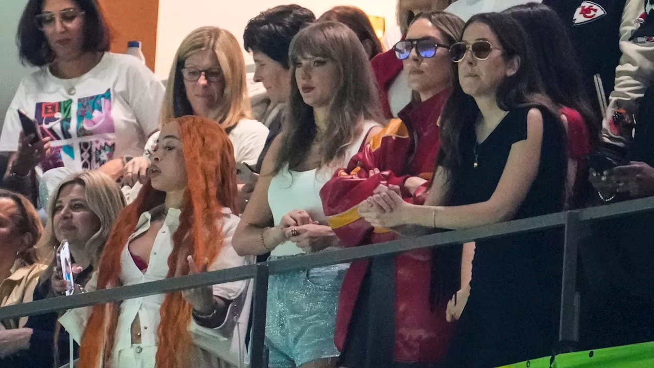 Taylor Swift Cheers On Travis Kelce at Super Bowl LIX