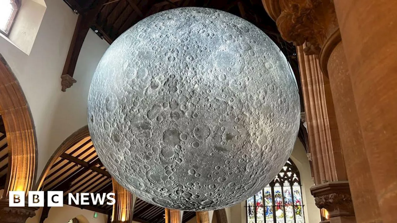 Giant Moon sculpture illuminates Cathedral Isle of Man