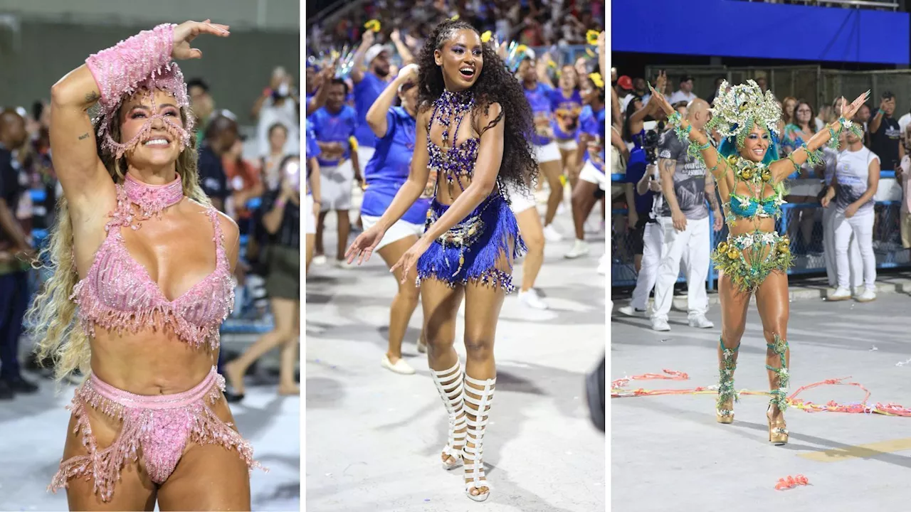 Famosas brilham em ensaio técnico do Carnaval no Rio