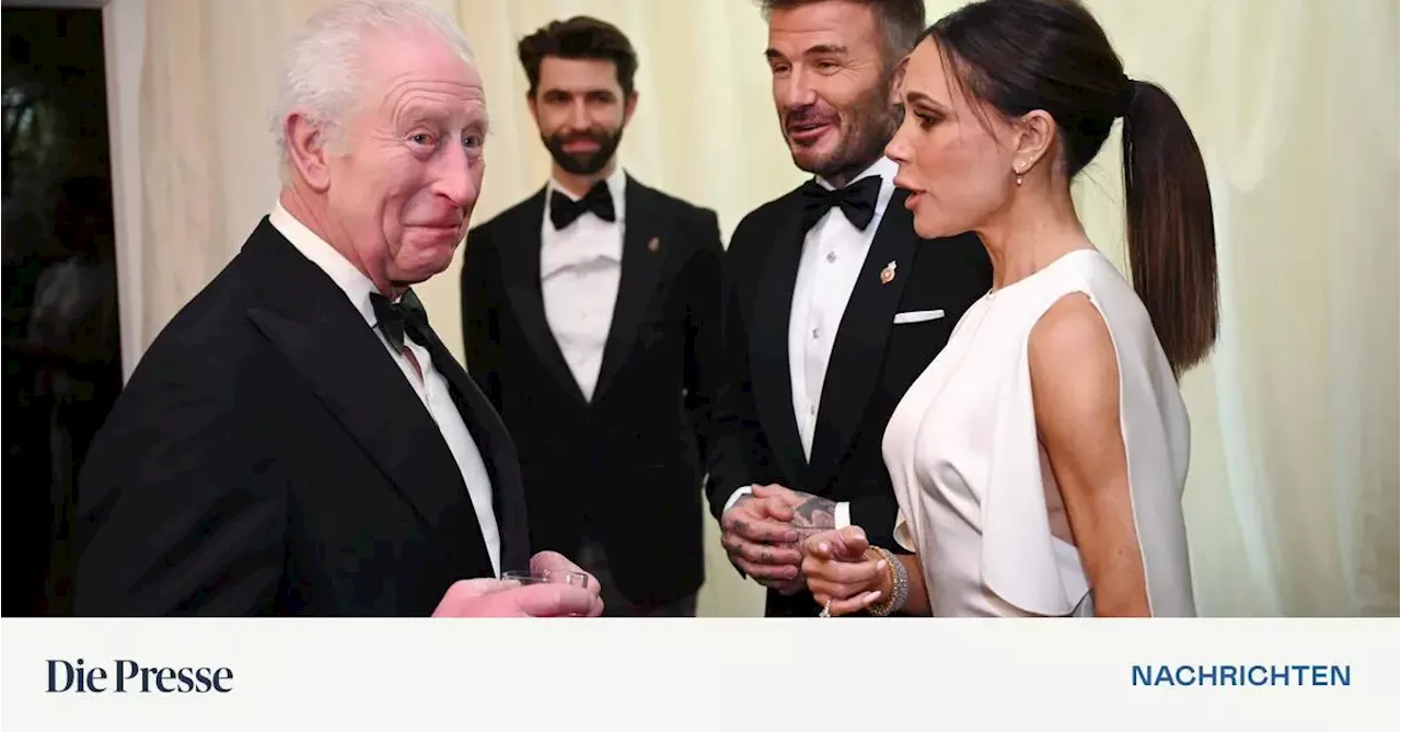 König Charles diniert mit Beckhams, Mirren und Versace