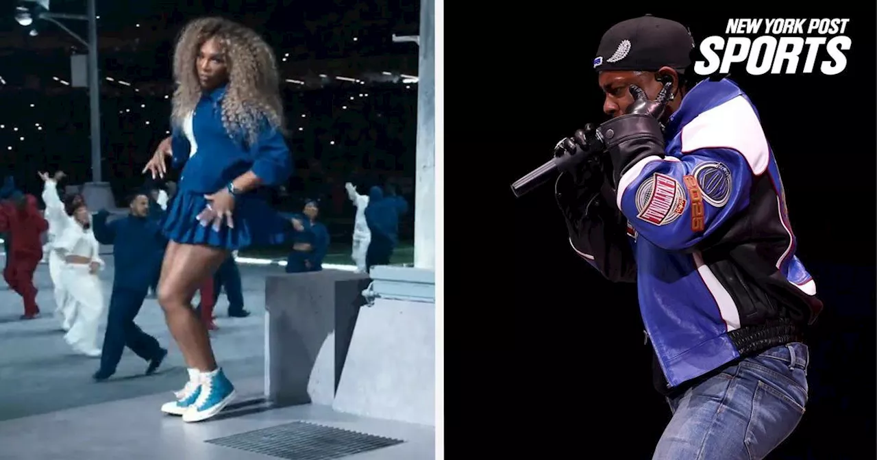 Serena Williams makes appearance during Kendrick Lamar's Super Bowl halftime show