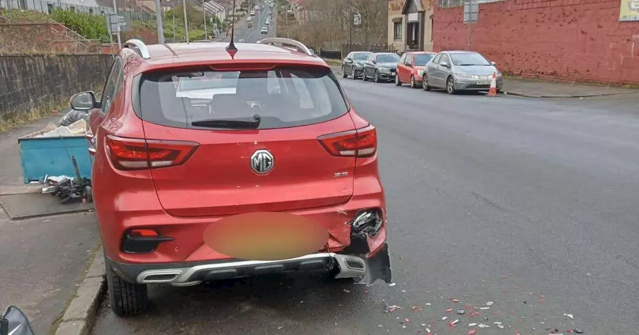 Glasgow motorist 'gutted' after hit-and-run leaves new car badly damaged