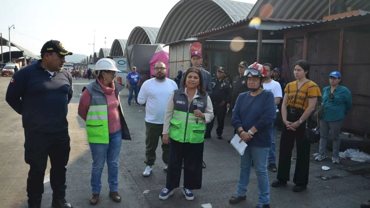 Incendio en el Mercado de Abasto: Jefa de Gobierno se compromete a apoyar a locatarios