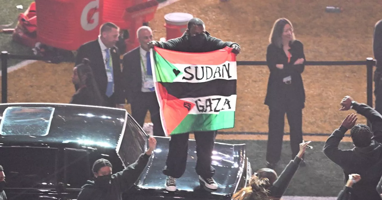 Super Bowl Halftime Protester Gets Lifetime Ban After Gaza-Sudan Flag Stunt