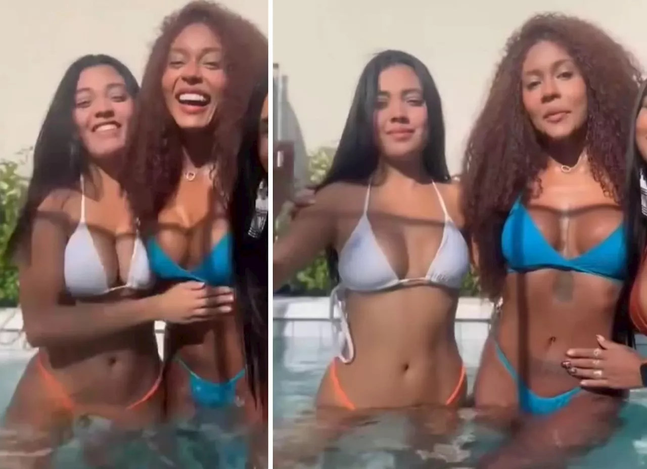 Eliminada do 'BBB 25', Giovanna curte piscina com filha caçula de Belo: 'Melhores amigas'