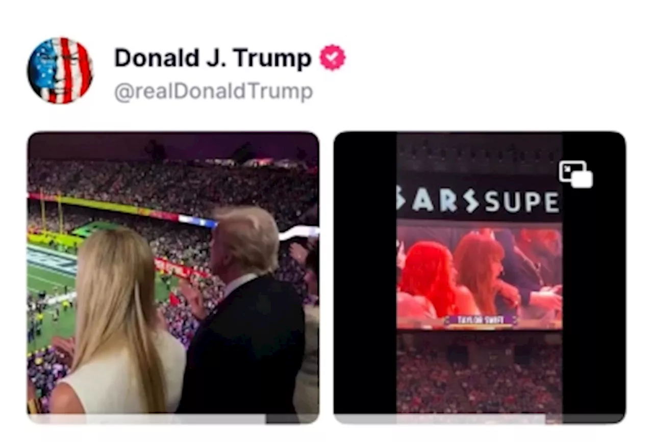 Trump Posts Video of Swift Being Booed at Super Bowl