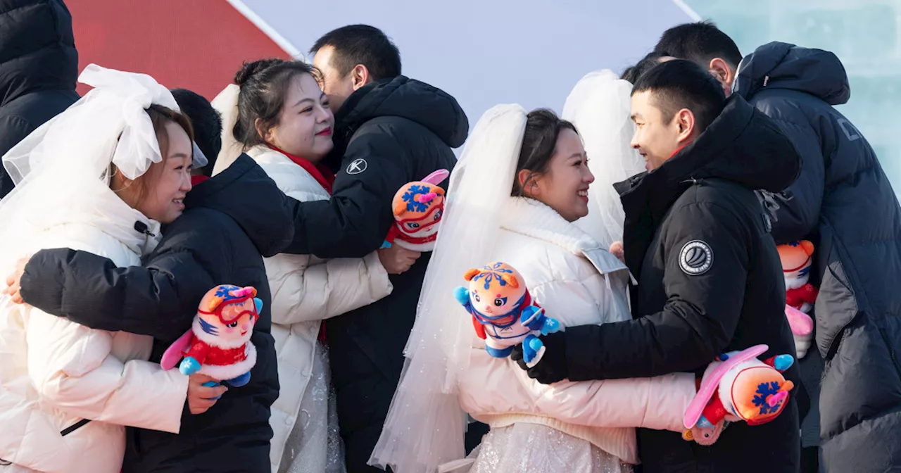 Marriages in China plunged by a record last year, fanning birthrate concerns