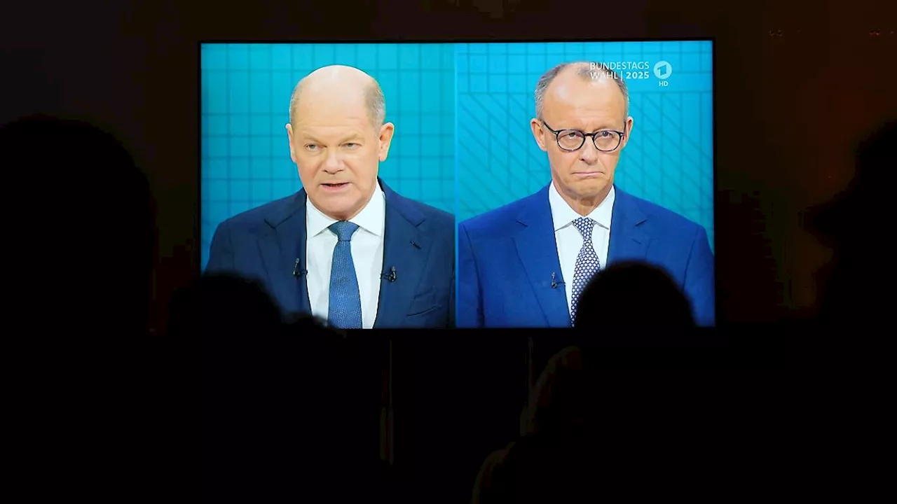 TV-Duell von Scholz und Merz hat deutlich bessere Quoten als TV-Dreikampf 2021