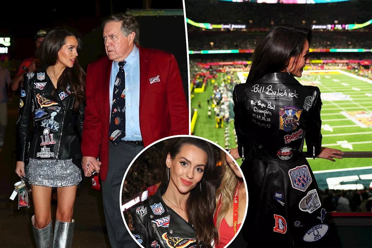 Bill Belichick's girlfriend, Jordon Hudson, wears handmade jacket covered in tributes to him at Super Bowl 2025: Made 'with my own bare hands'