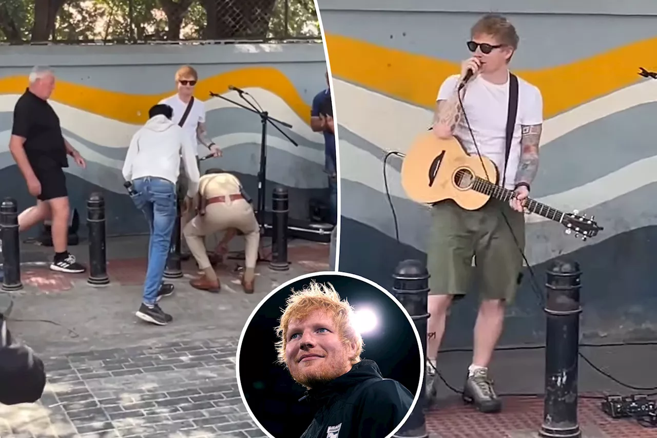 Ed Sheeran's busking performance shut down by Indian police