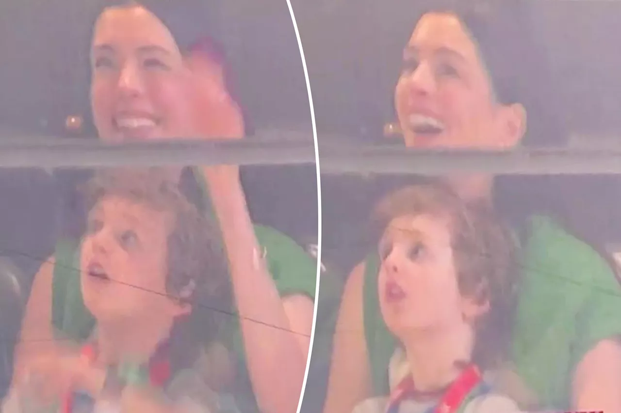 Anne Hathaway's son Jack, 5, makes rare appearance at Super Bowl 2025