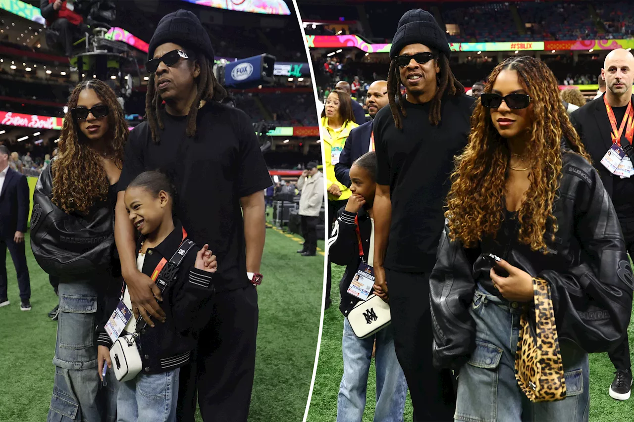 Jay-Z brings daughters Blue Ivy, 13, and Rumi, 7, to Super Bowl 2025