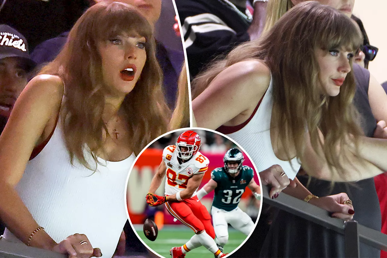 Taylor Swift looks stressed as Eagles take 24-0 lead over Chiefs in Super Bowl 2025