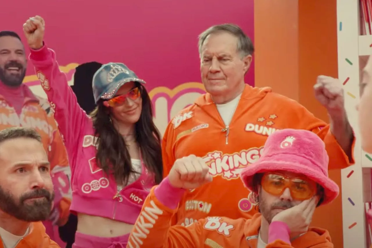 Bill Belichick and Girlfriend Jordon Hudson Join Dunkin' Super Bowl Commercial with Ben and Casey Affleck