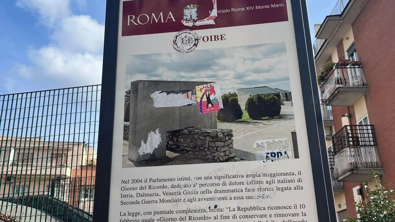 Santa Maria della Pietà, vandalizzata la targa in memoria dei martiri delle foibe