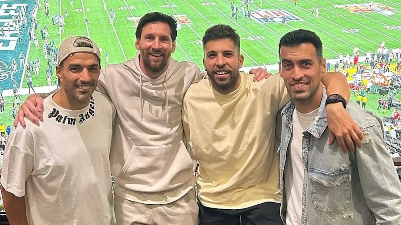 Messi, Suarez, Alba and Busquets Attend Super Bowl LIX