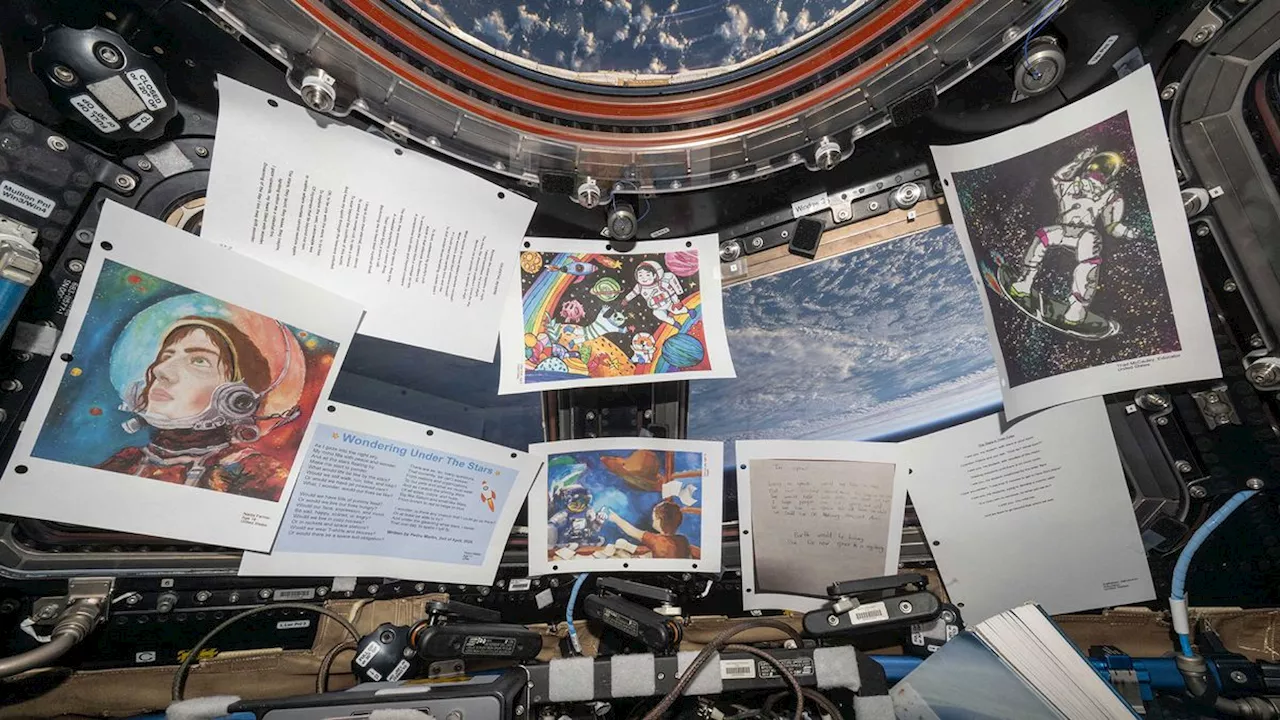 International Space Station Becomes a Gallery for Young Artists' Space-Themed Creations