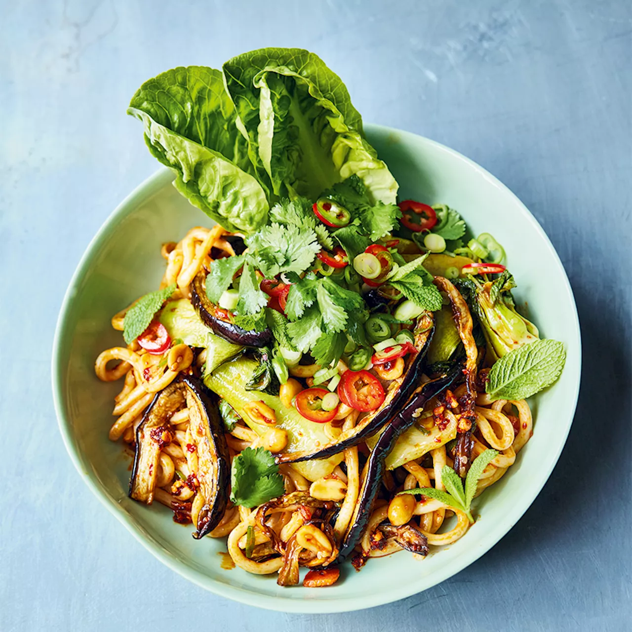 Jamie Oliver's Sticky Aubergine Noodles Recipe