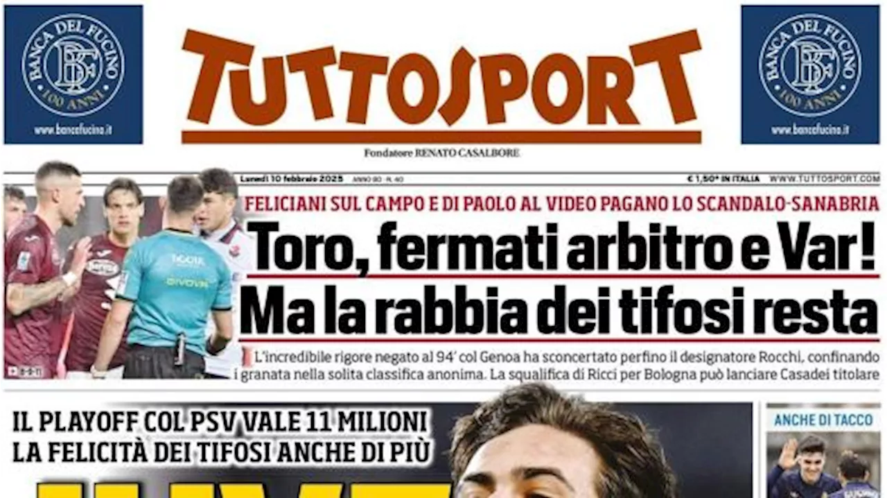 Obiettivo playoff, Tuttosport recita in prima pagina: 'Juve, per soldi e per amore'