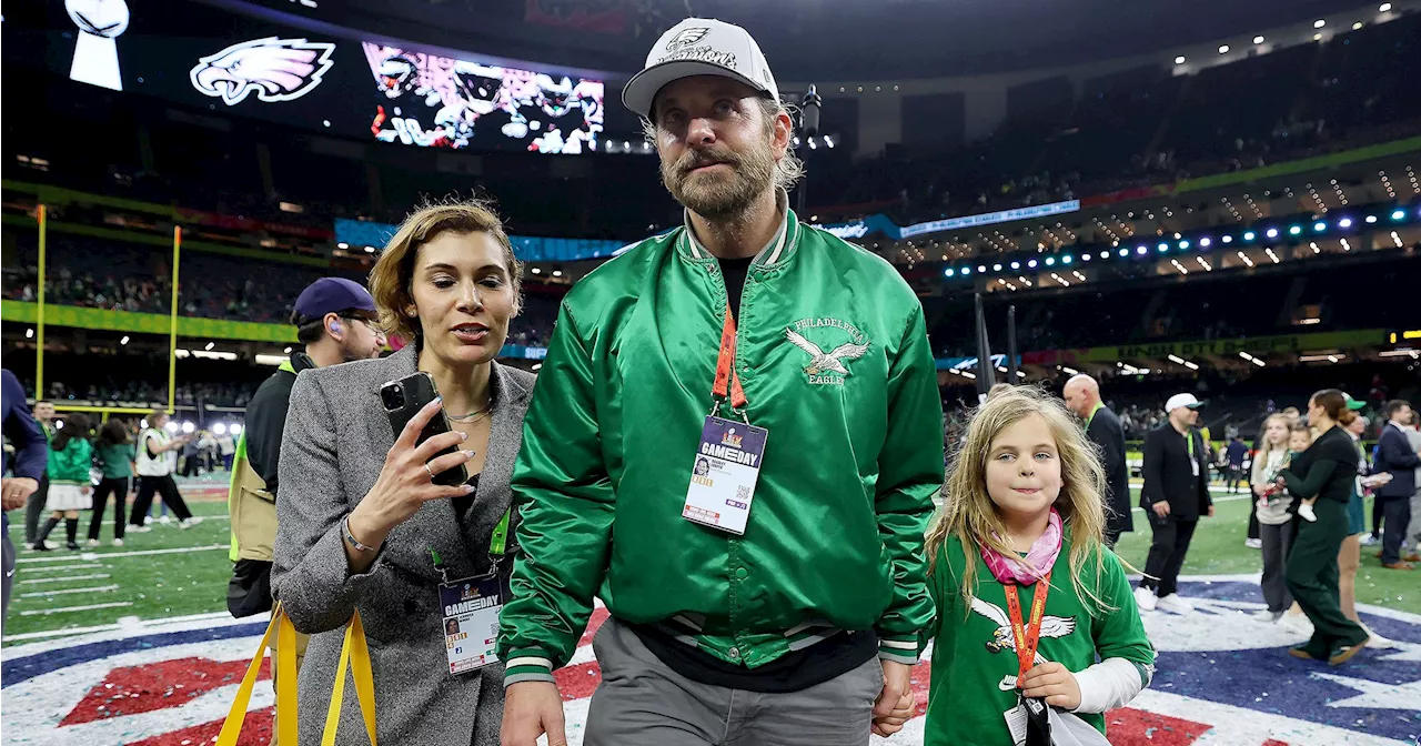 Bradley Cooper Shares Super Bowl Joy With Daughter Lea and Young Fan