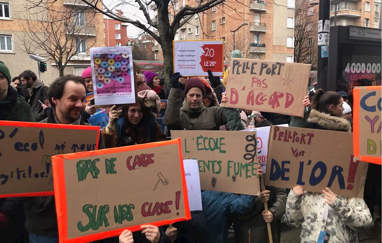 Manifestations contre les fermetures de classes à Paris