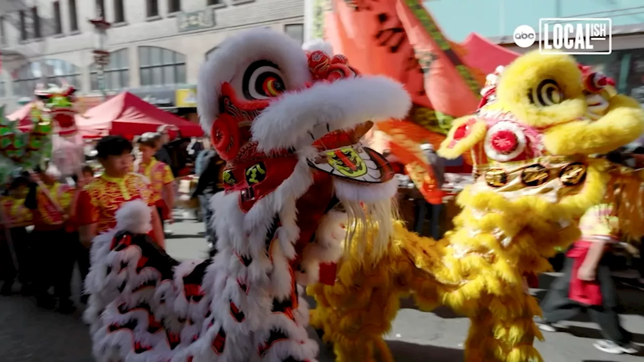 Lion and Dragon Dance Celebrates Lunar New Year in San Francisco's Chinatown