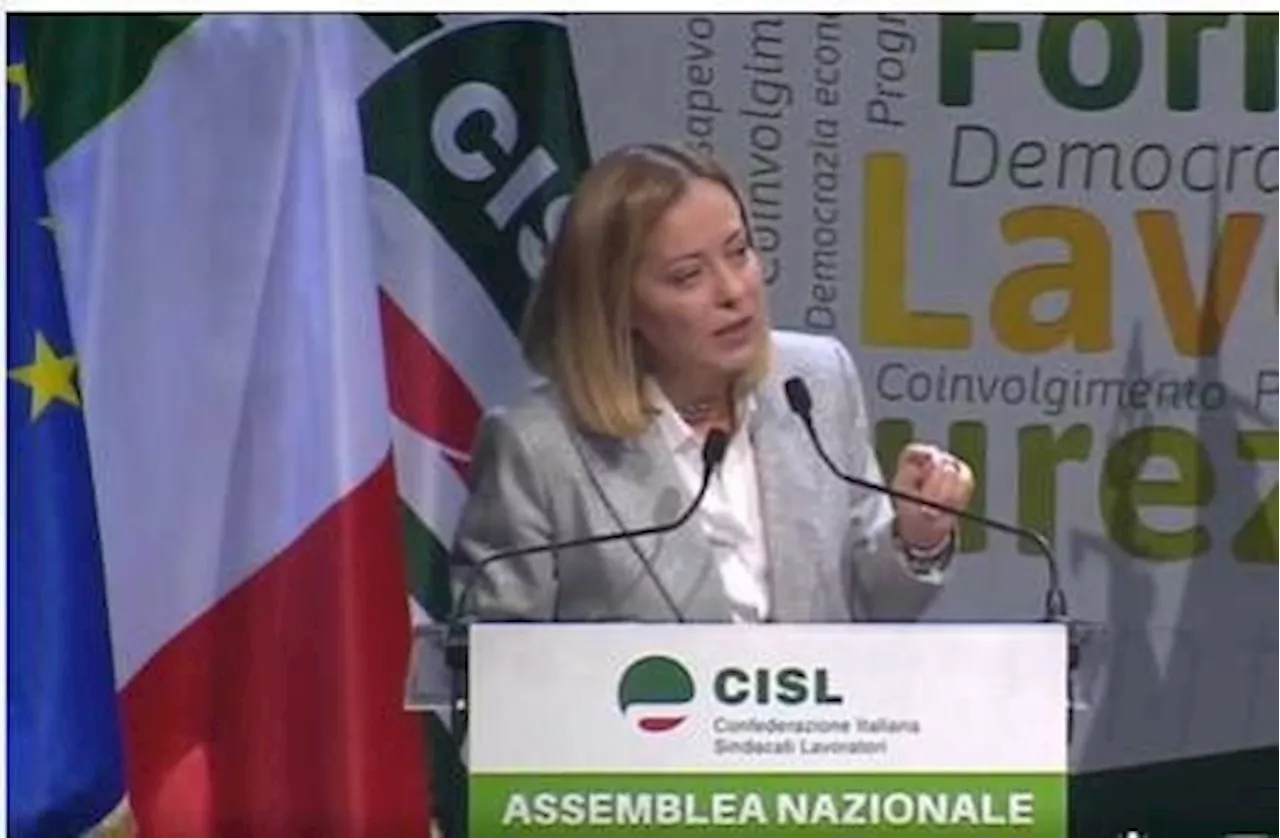 Meloni all'assemblea nazionale Cisl: 'Bene confronto con chi non ha pregiudizi'