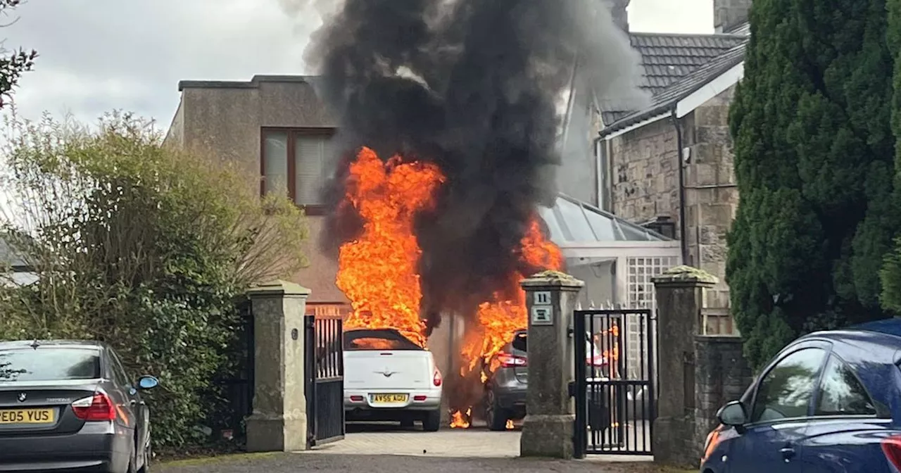 Horror Blaze Engulfs Two Cars on Scots Street