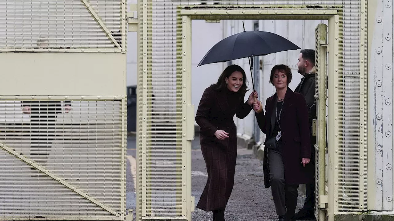 Princess of Wales meets mothers who gave birth in prison at HMP Styal in Cheshire as part of her...