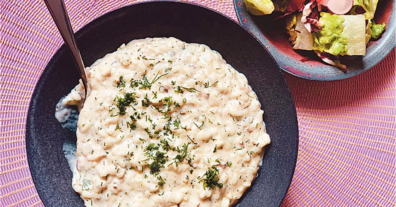 Ein tröstliches Risotto mit getrockneten Pilzen