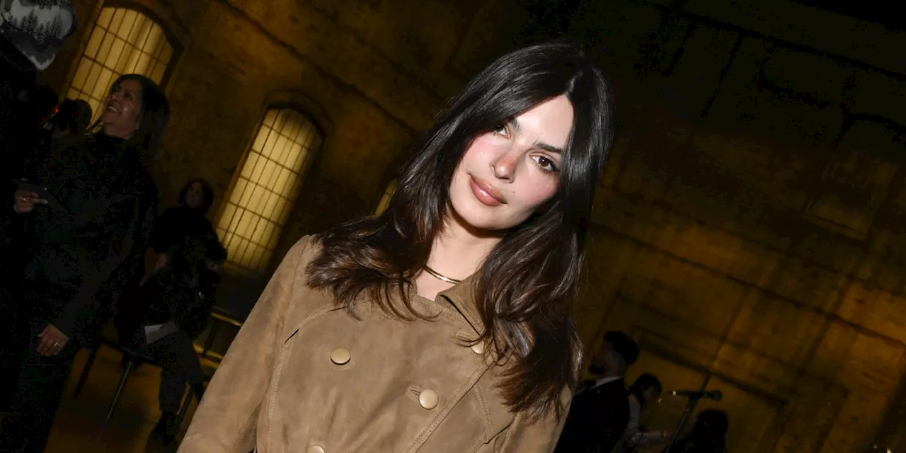 Emily Ratajkowski Makes a Case for Suede at Coach Fall RTW 2025 Show