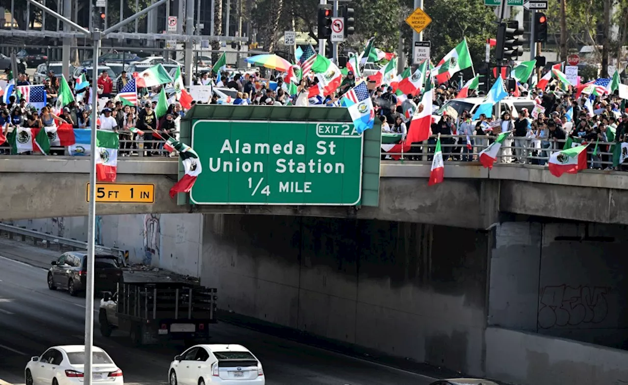 Man charged with throwing object at vehicle on 101 Freeway during LA immigration protest