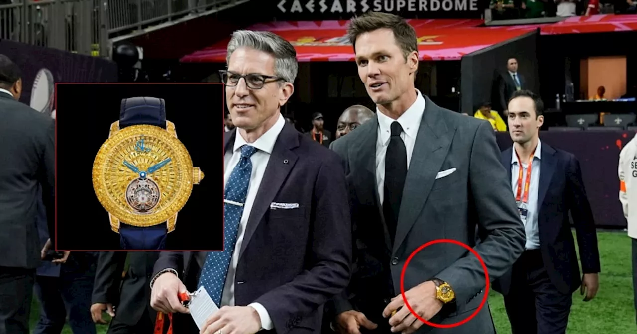 Tom Brady utiliza un reloj valuado en millones de pesos y 338 diamantes en el Super Bowl (Fotos)