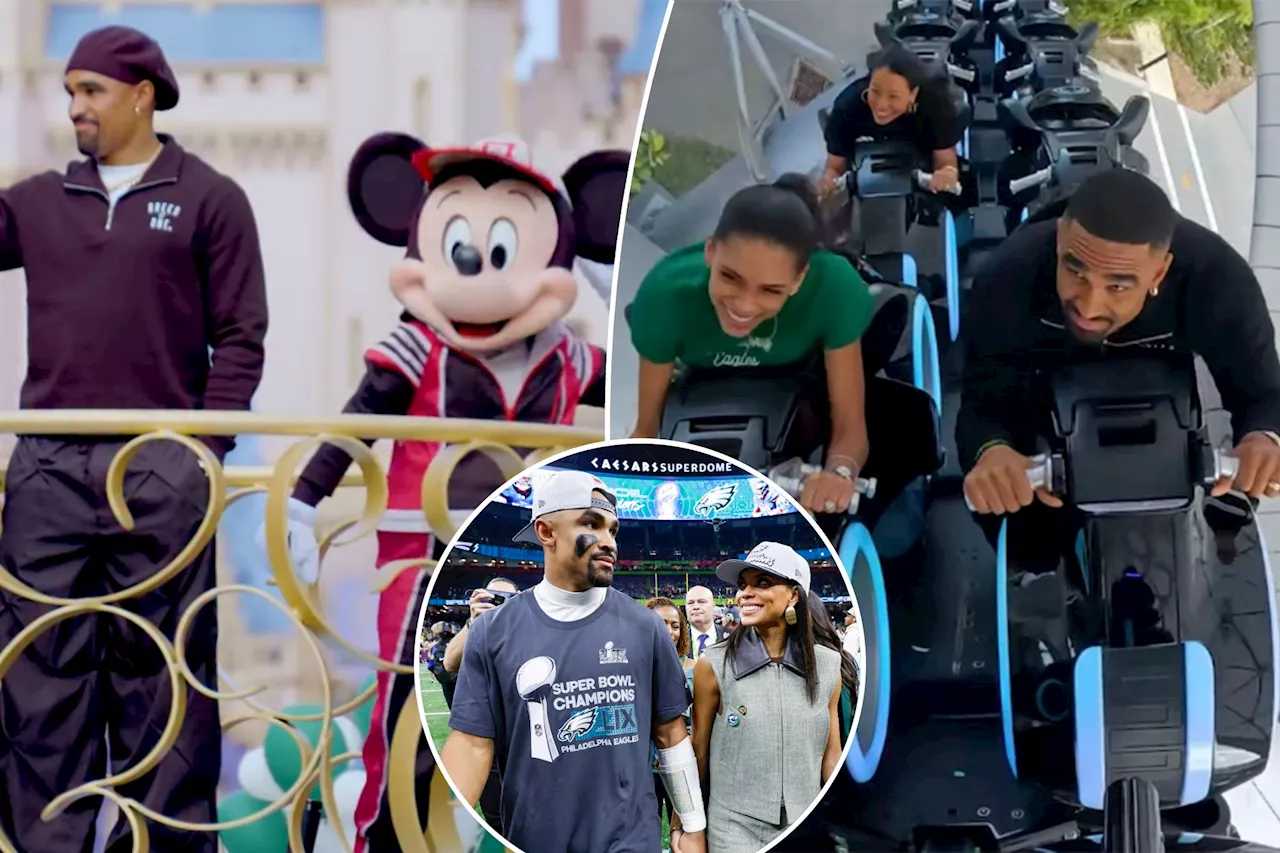 Jalen Hurts and fiancée Bry Burrows celebrate Eagles’ Super Bowl 2025 win with epic Disney World visit