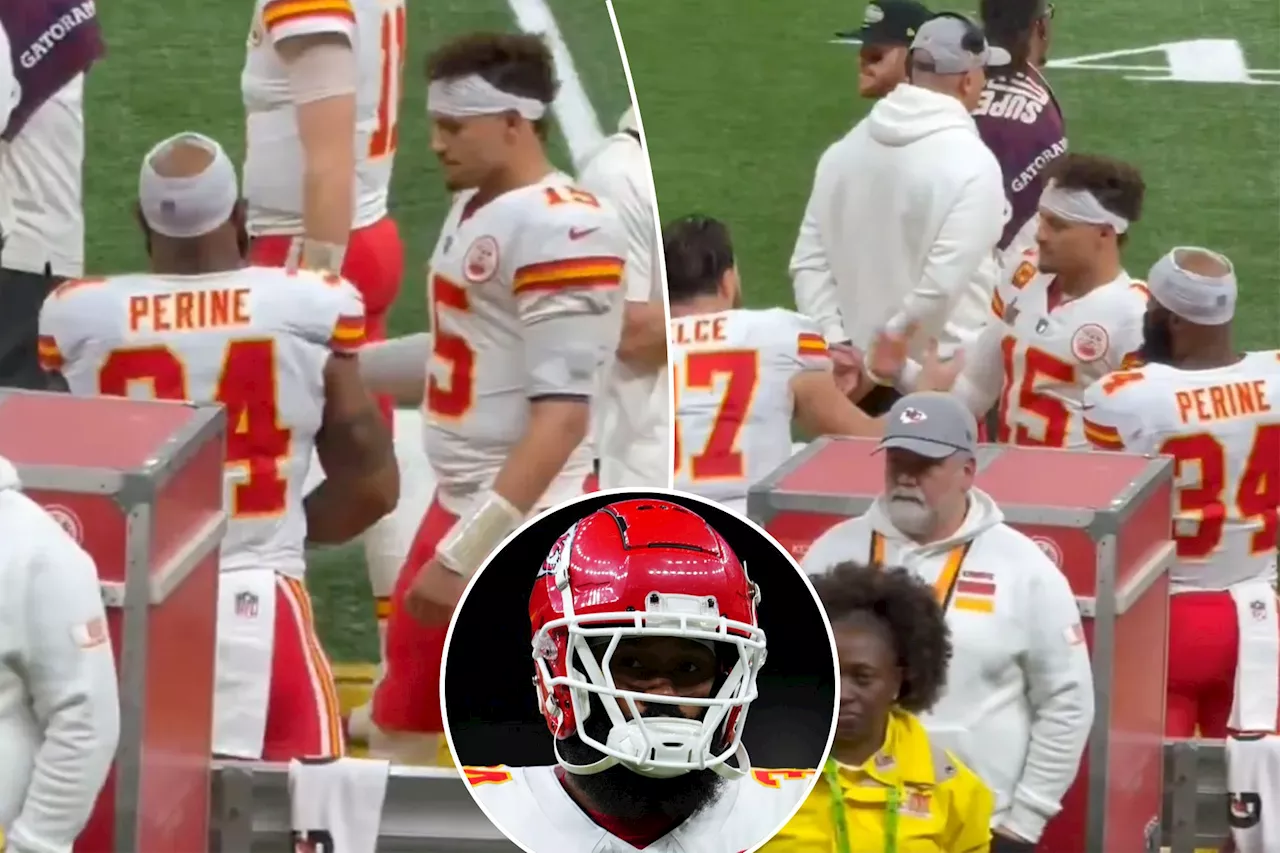 Samaje Perine responds to awkward Patrick Mahomes moment on Chiefs sideline during Super Bowl 2025 loss