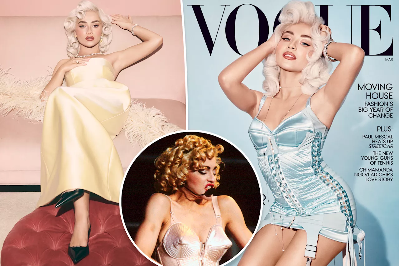 Sabrina Carpenter makes like Madonna in cone bra and platinum curls on the cover of Vogue