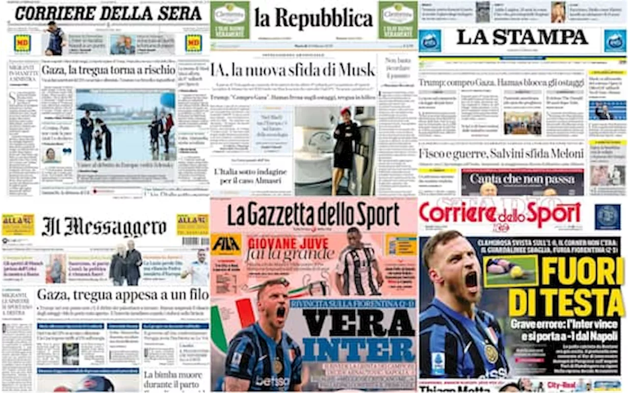 Le prime pagine dei quotidiani di oggi 11 febbraio: la rassegna stampa