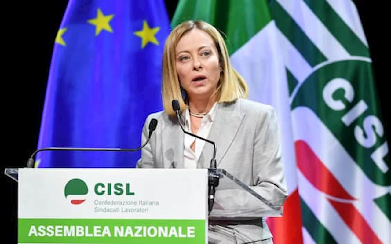 Meloni all'assemblea della Cisl: 'Confronto, partecipazione e ascolto'