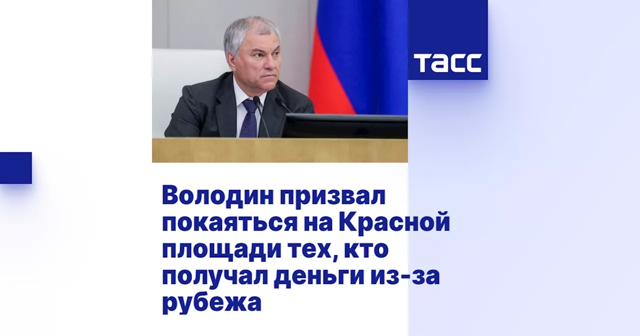 Володин призывает тех, кто получал финансирование USAID, покаяться на Красной площади