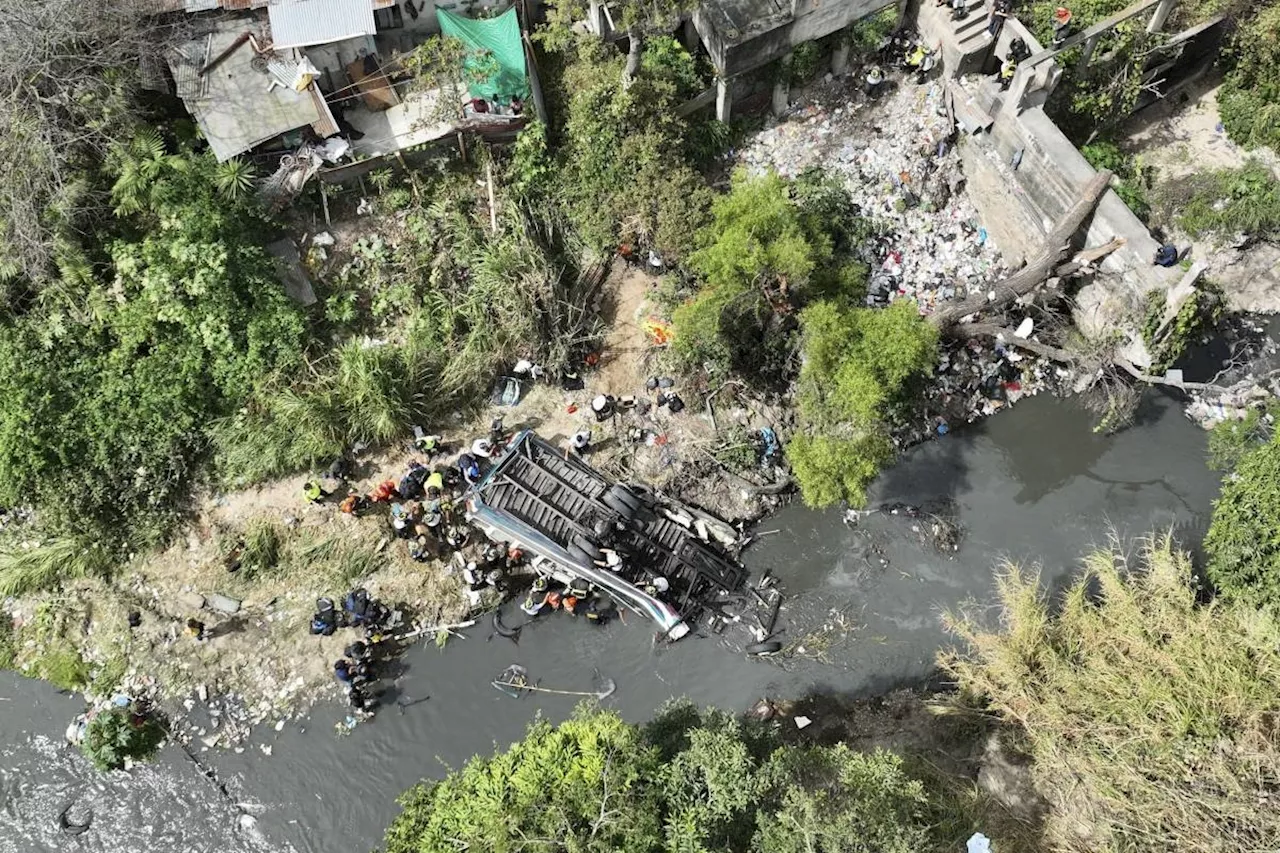 At least 55 dead after Guatemala bus plunges into ravine