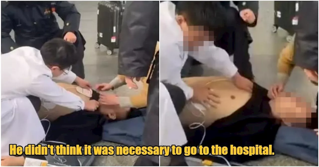Man Suffers Heart Attack at Train Station, Refuses to Go Hospital After Being Revived as He 'need to rush to work'