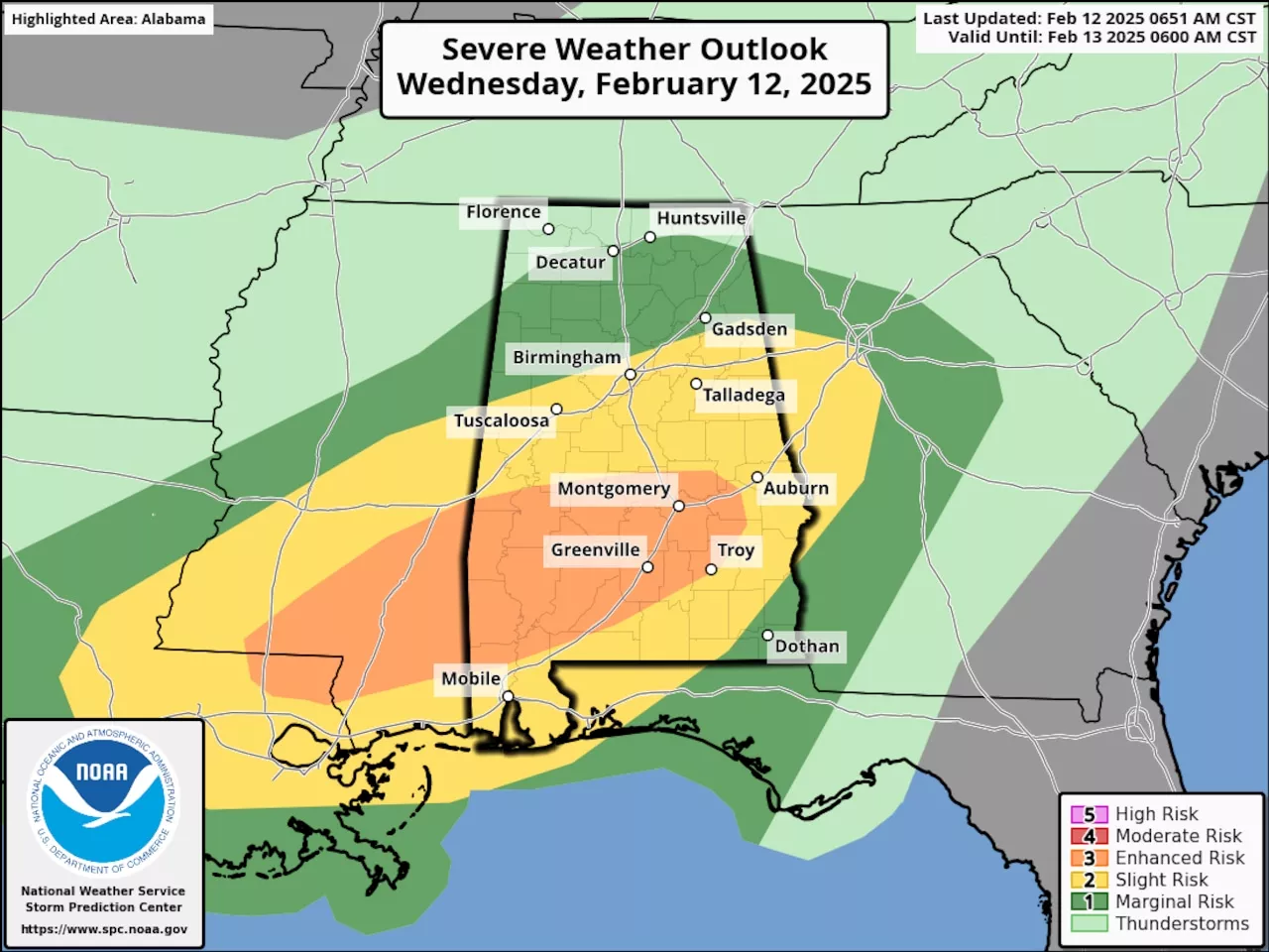 Severe Storms Threaten Alabama, Flood Watches Issued