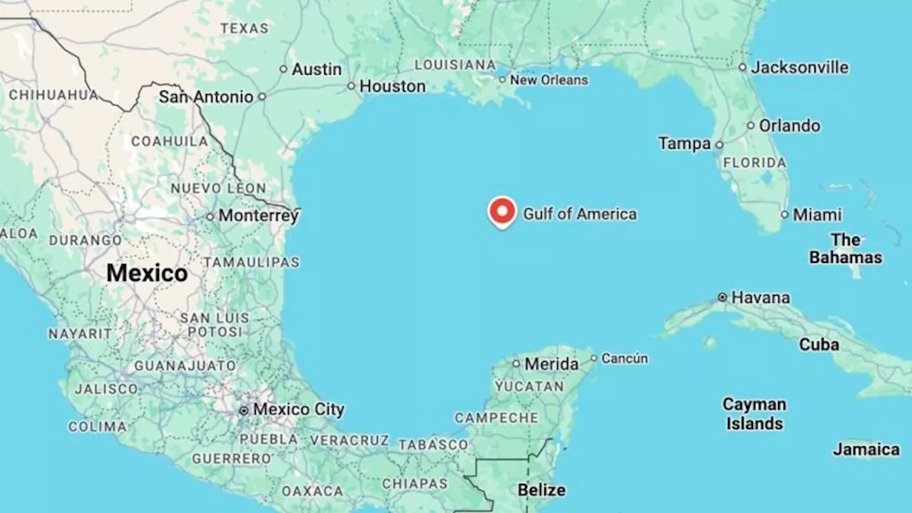 El golfo de México cambia a 'golfo de América' en Google Maps para EE.UU.