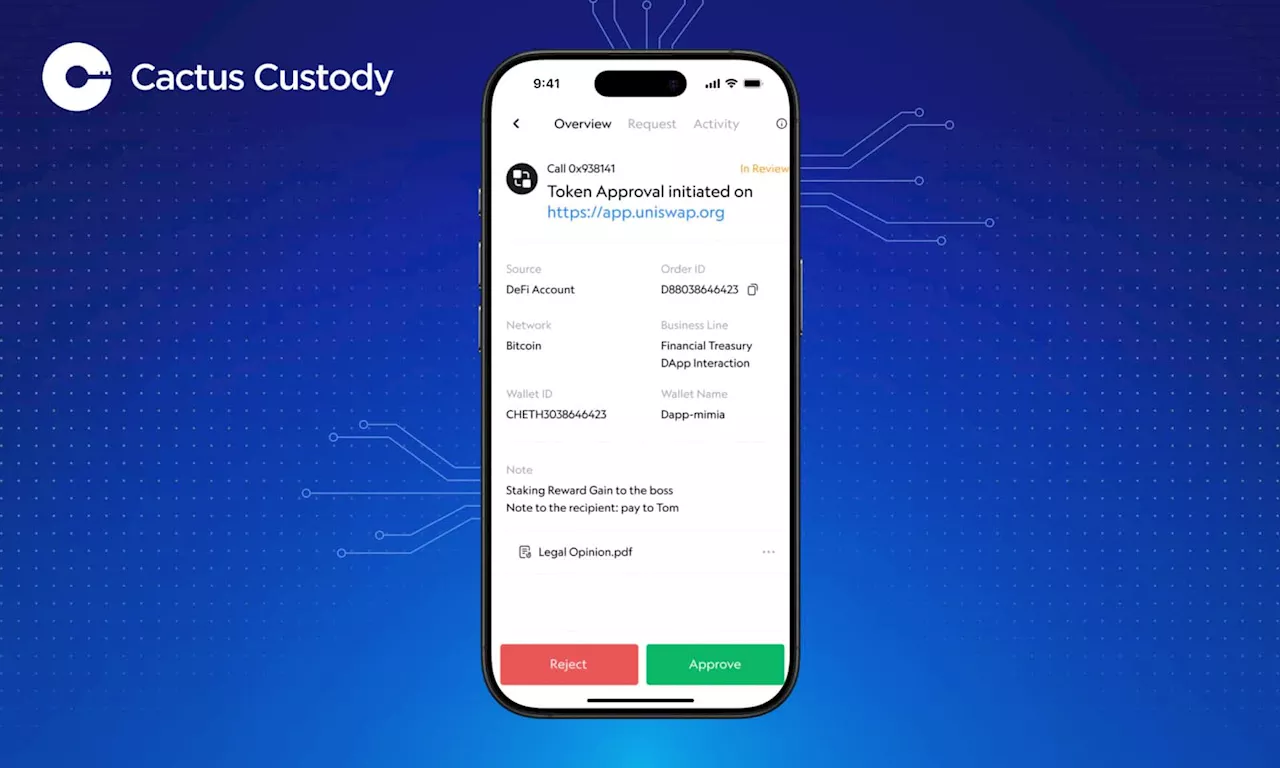 Cactus Custody Launches Mobile Approval Tool for Enhanced Security and User Control