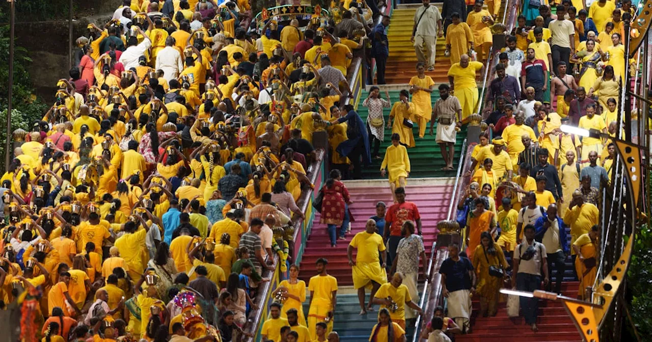 Thousands Observe Thaipusam at Batu Caves, Malaysia