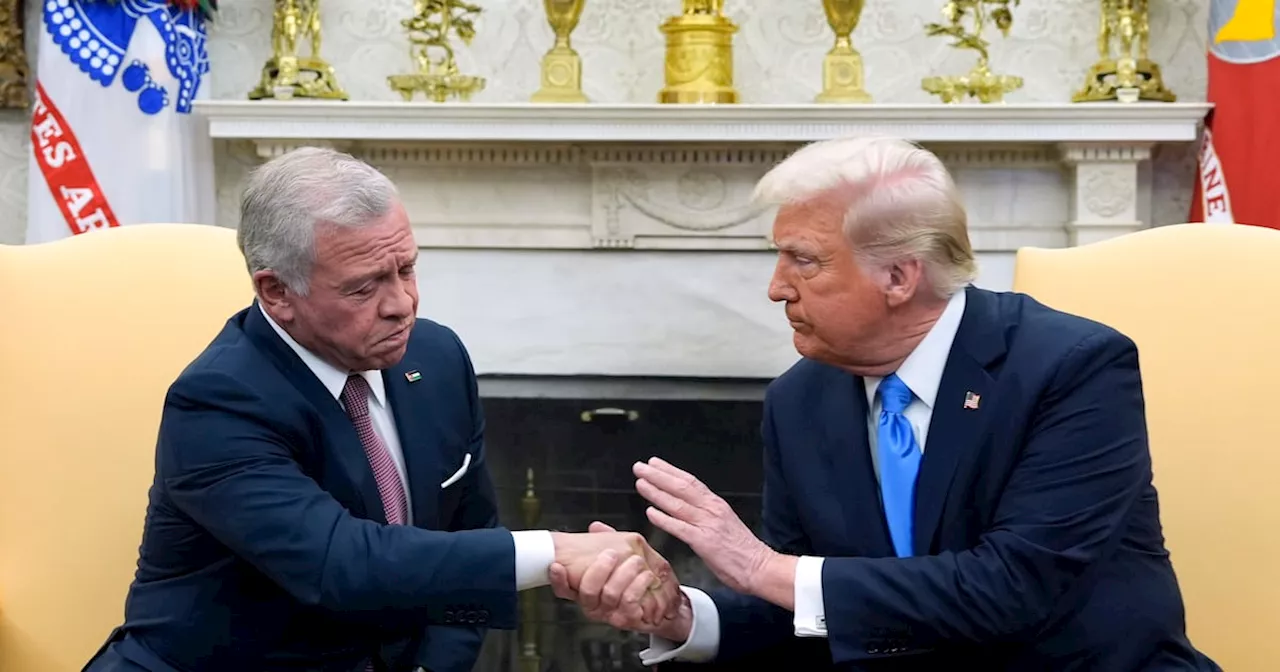 U.S. President Trump greets Jordan's King Abdullah II